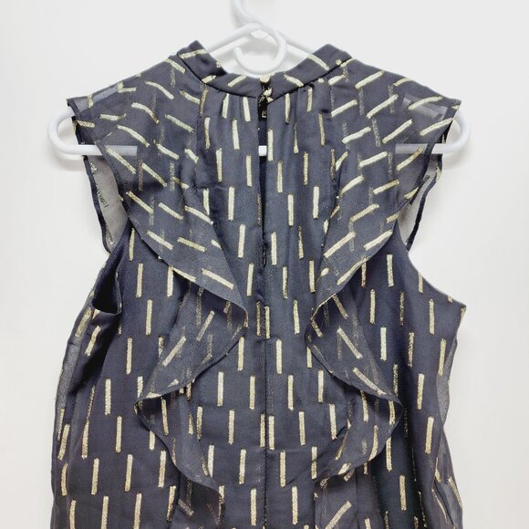 WorthingtoMid Dress Womens Sleeveless Black Metallic Ruffle Size 6 - Picture 7 of 14